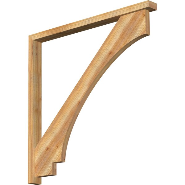 Ekena Millwork Imperial Block Rough Sawn Bracket w/ Offset Brace, Western Red Cedar, 4"W x 48"D x 48"H BKT0402X48X48IMP05RWR - main
